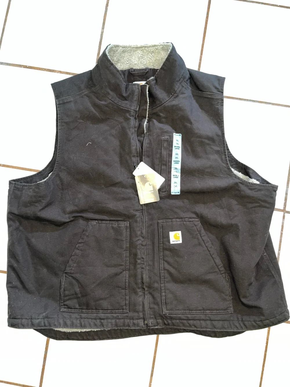 Carhartt Men's brown  Quilted-Lined Work Vest